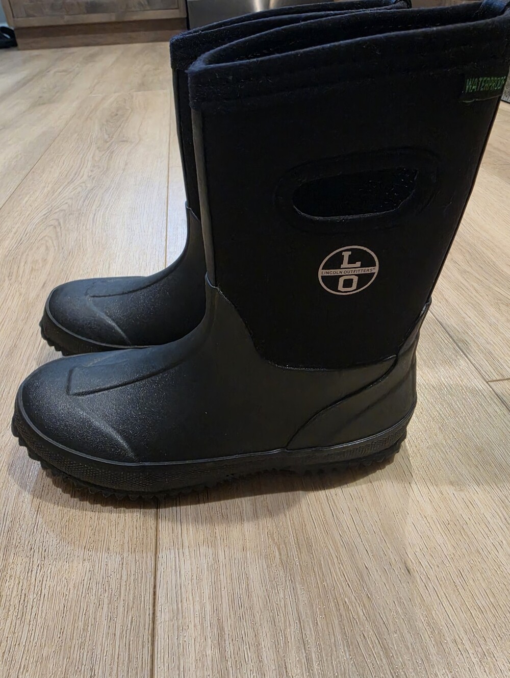 Lincoln Outfitters Kids Waterproof Winter Rain Boots Black Size 3 Insulated - Picture 4 of 6